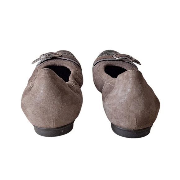 AGL Suede Ballet Flats Italy Neutral Taupe Business Casual Professional EU 41.5 - Picture 3 of 7